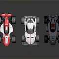 Toy Racing Cars with Modern Design in Red White Gray and Black Red Colors