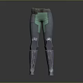 Tactical Utility Pants With Green And Gray Patched Design Waist Belt And Knee Pads