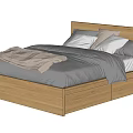 Tatami Double Bed Log Double Bed 3d model