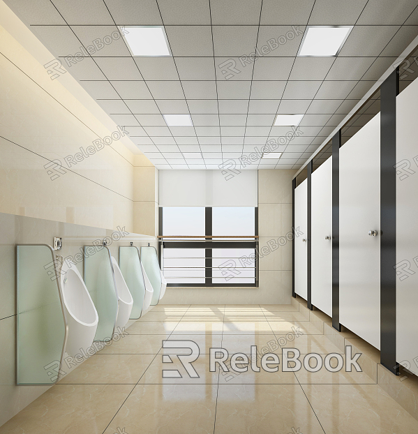 Modern Toilet Public Toilet Men's Bathroom Men's Toilet Partition Urinal Toilet model