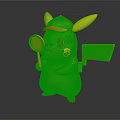 Cute Pikachu Figure Wearing Brown Hat Holding Magnifying Glass With Yellow Body And Tail