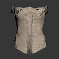 Sleeveless Light Brown Leather Like Corset With Stylish Crisscross Lacing Back Design