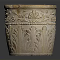 Decorative Garden Ornament Flower Pot With Carved Floral Patterns And Stoneware Design