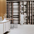Elegant Specialty Store Interior Design With Display Shelves Sofa And Tables