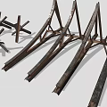 Furniture Metal Support Brackets with Multiple Cross and Triangular Rustic Designs