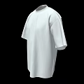 White High Neck Short Sleeve T-shirt With Solid Color Design On Black Background