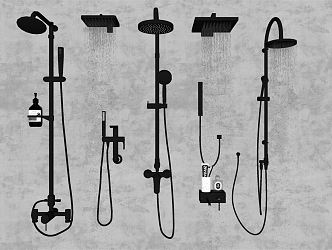 Modern Shower Faucet Combination 3d model