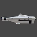 Futuristic Silver Fighter Jet Featuring Streamlined Design Advanced Cockpit And Blue Lights