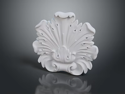 White Decorative Household Item With Intricate Carved Patterns And Floral Design 3d model