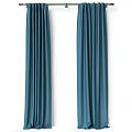 Teal Curtains with Soft Draped Design and Smooth Texture for Modern Home