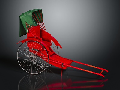 modern rickshaw human pull cart 3d model