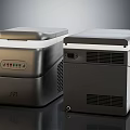 Kitchen Appliances Modern Dark Gray Ice Makers With White Trim Control Panels And Ventilation Grilles