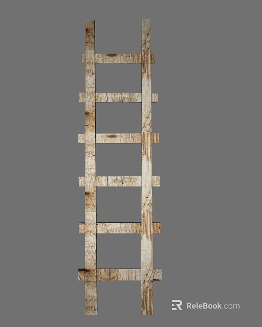 Rustic Wooden Ladder Shelf Ideal for Home Decorative Storage and 3d model 