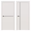 White Interior Doors With Black Handles And Vertical Horizontal Lines Design 3d model