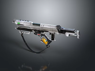 Futuristic Sci Fi Weapon With Metallic Body And Advanced Tactical Features 3d model