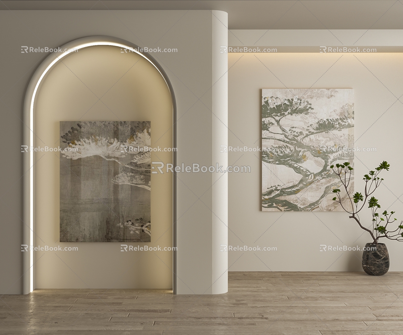 New Chinese Decorative Painting 3d model