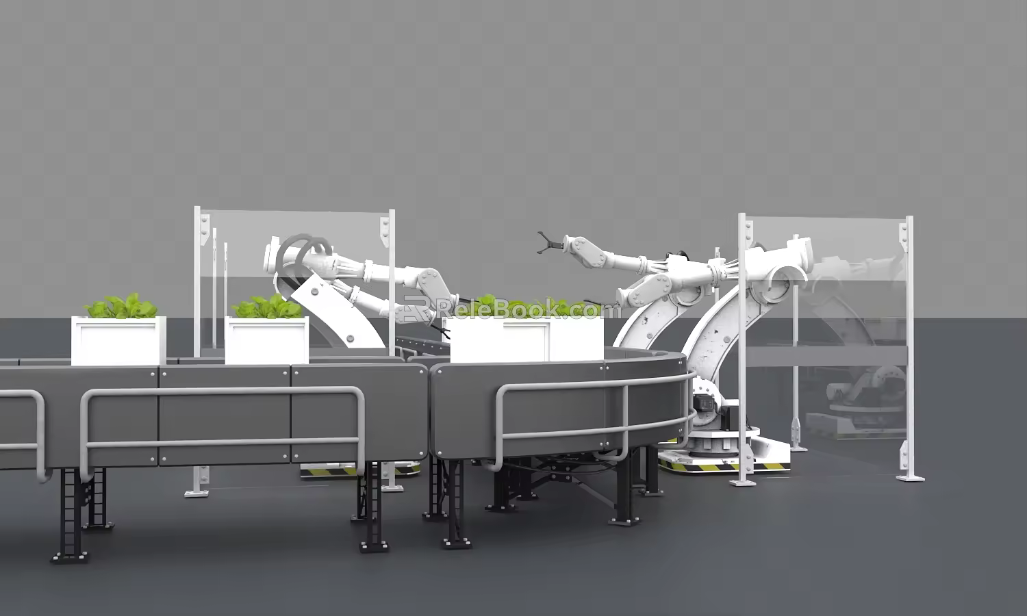 Modern assembly line life science and technology assembly line 3d model