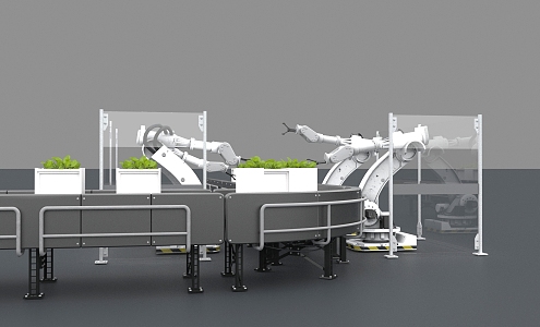 Modern assembly line life science and technology assembly line 3d model