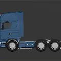 Blue Heavy Duty Truck Model With Front LED Lights And Shiny Wheels