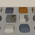 Modern Sofa Stool Fabric Sofa Stool Foot Stool Square Stool Sofa Low Stool 3d model