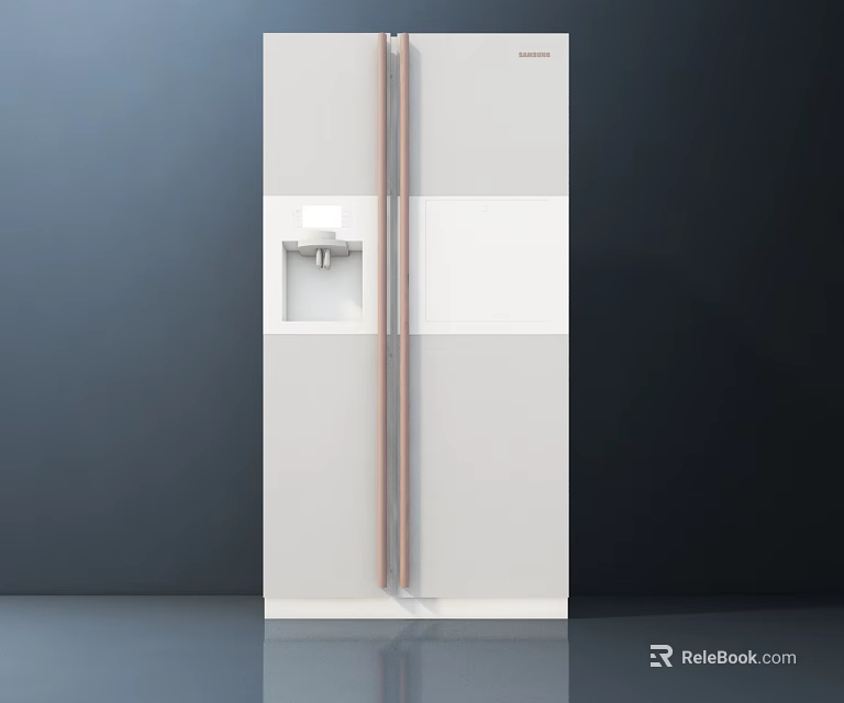 White Modern Double Door Storage Cabinet With Metal Handles And Sleek Design 3d model 