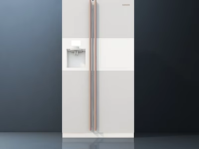 White Modern Double Door Storage Cabinet With Metal Handles And Sleek Design 3d model