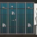 Modern Bookcase Design With Glass Doors Metal Frame Books And Decorative Lighting