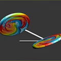 Delightful Colorful Swirled Lollipops With Vibrant Hues Crossed On Dark Background