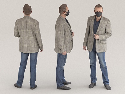 Man Passerby Pedestrian 3d model