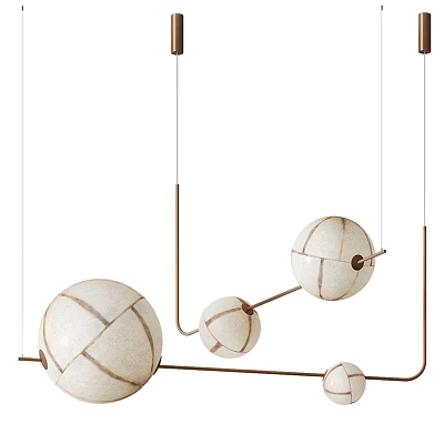 Children's Bed With White Spherical Decor And Metal Frame Design 3d model