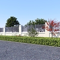 Fence Landscape Community Wall Landscape Garden Community Garden Trees Flower Trees Plants 3d model