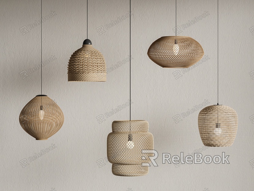 Rattan chandelier combination model