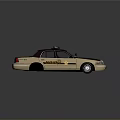 Brown And Beige Police Car With Roof Mounted Lights And POLICE Text