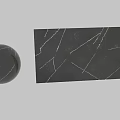Modern Black Marble Component With Veined Texture And Sphere Shape In Lighting