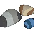 Modern Sofa Stool Pebble Stool Soft Stool Shoe Changing Stool Low Stool Device 3d model