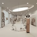 Modern Clothing Store Interior With Fashion Apparel Mannequin Hangers Shoes And Accessories