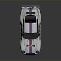 Classic White Racing Car With Martini Logo Number 20 And Rear Spoiler
