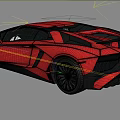 Red Sports Car With Sleek Design Scissor Doors Sharp Headlights And Black Wheels