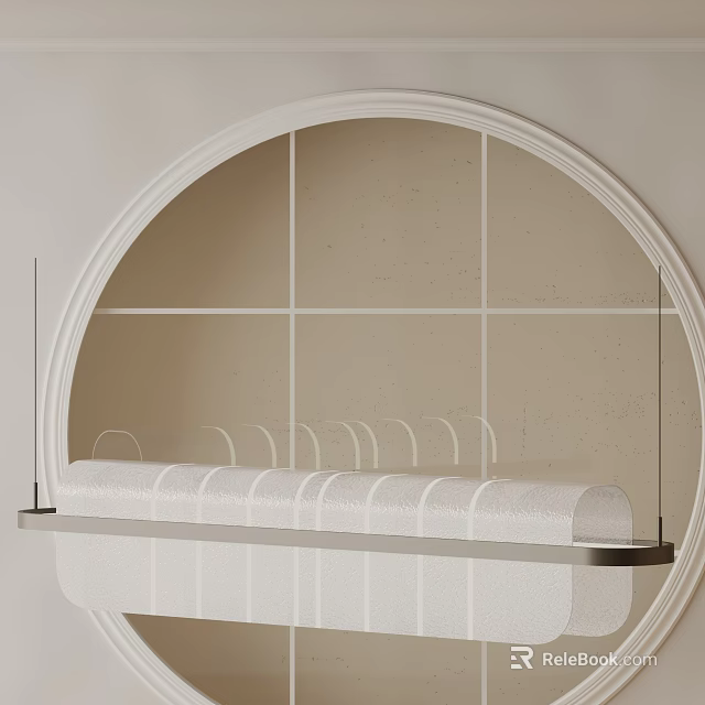 Minimalist Modern Interior Chandelier Design With Linear White Hanging Light Fixture 3d model 