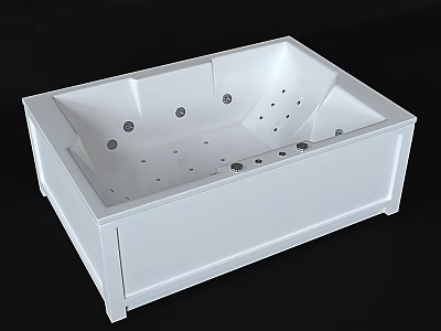 White Modern Whirlpool Bathtub With Multiple Massage Jets And Sleek Design 3d model