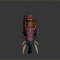 Fantasy Teal Elephant With Pink Ears And Decorative Brown Saddle For Character Riding