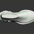 Modern Mesh Sneakers in White and Light Green with Thick Wavy Sole and Breathable Upper
