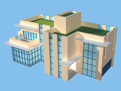 Modern architecture villa single house 3d model