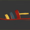 Colorful Summer Sandals With Red Blue Yellow Straps And Orange Sole