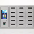 Smart Locker With Multiple Drawers Touch Screen And Fingerprint Scanner 3d model