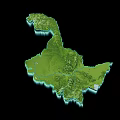 Landscape Sculpture Depicting Chinese Terrain With Mountains Rivers And Green Areas