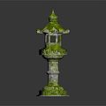 Moss Covered Multi Tiered Decorative Tower With Domed Top And Openwork Design