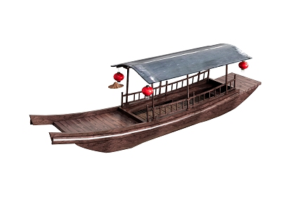 passenger ship wooden boat chinese boat 3d model