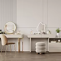 Light Luxury Dressing Table Simple Cream Dressing Table 3d model