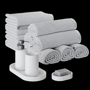 Modern towel bathroom ornaments 3d model